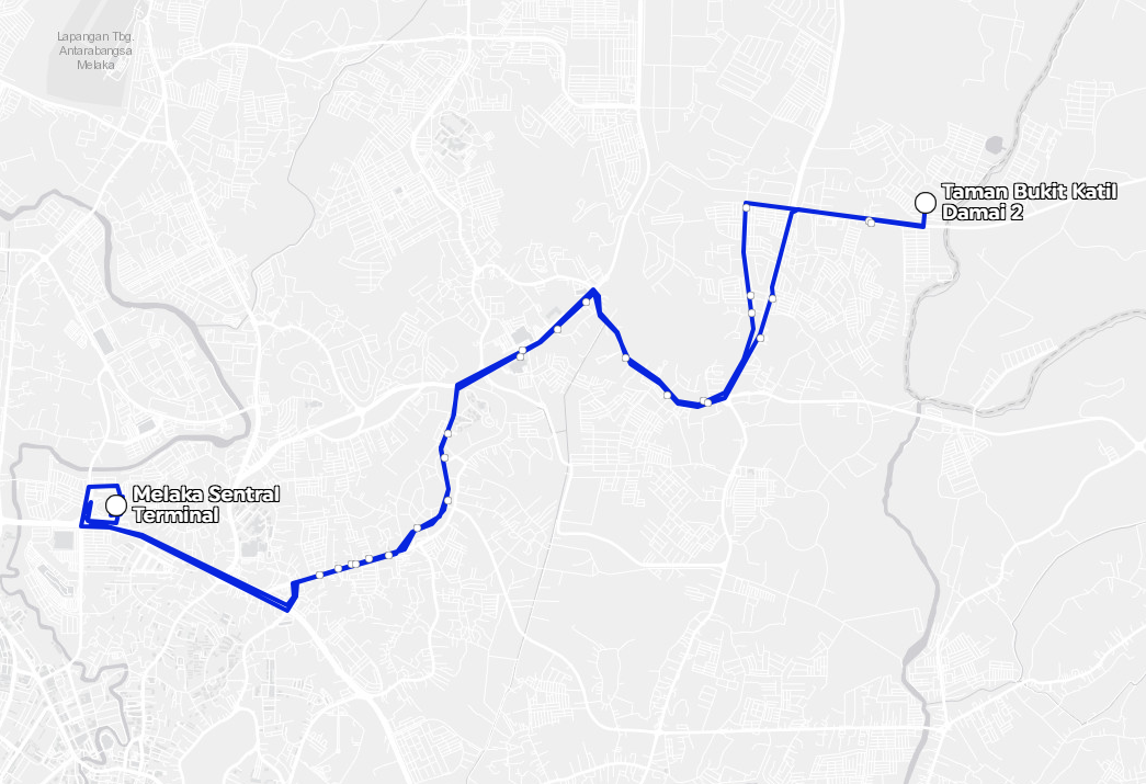 BAS.MY Melaka M11 Overview Route Map